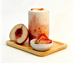 Strawberry Peach Yogurt Slush草莓白桃酸酸乐