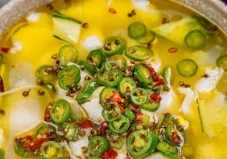 Boiled Fish W. Green Pepper Sauce (sole Fish)