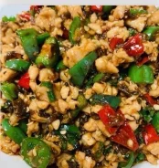 Tiny Chopped Chicken W. Pepper