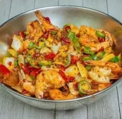 Griddle Cooked Shrimp W. Mix Vegetables