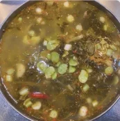 Lima Bean & Vermicelli W. Pickled Vegetable In Soup